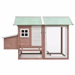 vidaXL Chicken Cage Mocha 170x81x110cm Solid Pine & Fir Wood Pet Rabbit Cage