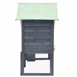 vidaXL Solid Firwood Rabbit Hutch Grey and White Wooden Pet Carrier Habitat - Additional view 3