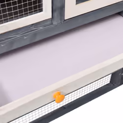 vidaXL Solid Firwood Rabbit Hutch Grey and White Wooden Pet Carrier Habitat - Additional view 8