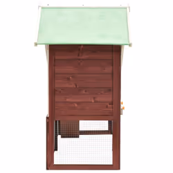 vidaXL Solid Firwood Rabbit Hutch Mocha and White Wooden Pet Carrier Habitat - Additional view 4