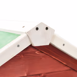 vidaXL Solid Firwood Rabbit Hutch Red and White Wooden Pet Carrier Habitat - Additional view 7