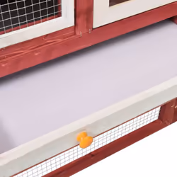 vidaXL Solid Firwood Rabbit Hutch Red and White Wooden Pet Carrier Habitat - Additional view 8