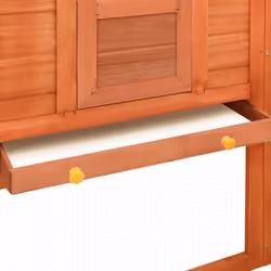 vidaXL Solid Fir Wood Outdoor Rabbit Hutch with Run Brown Garden Play Pen Cage - Additional view 7