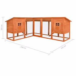 vidaXL Solid Fir Wood Outdoor Rabbit Hutch with Run Brown Garden Play Pen Cage - Additional view 8