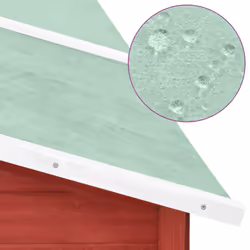 vidaXL Solid Fir Wood Outdoor Rabbit Hutch with Run Red and White Pet House - Additional view 4
