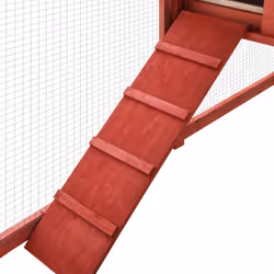 vidaXL Solid Fir Wood Outdoor Rabbit Hutch with Run Red and White Pet House - Additional view 5