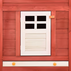 vidaXL Solid Fir Wood Outdoor Rabbit Hutch with Run Red and White Pet House - Additional view 6