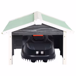vidaXL Firwood Robotic Lawn Mower Garage Grey and White Garden Mower House