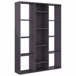 vidaXL Room Divider/Book Cabinet Privacy Screen Book Shelf Engineered Wood - high gloss grey