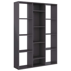 vidaXL Room Divider/Book Cabinet Privacy Screen Book Shelf Engineered Wood - high gloss grey