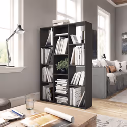 vidaXL Room Divider/Book Cabinet Privacy Screen Book Shelf Engineered Wood - high gloss grey