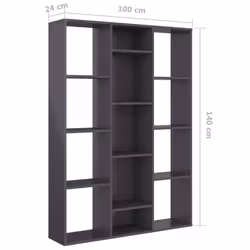 vidaXL Room Divider/Book Cabinet Privacy Screen Book Shelf Engineered Wood - high gloss grey