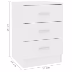 vidaXL Bedside Cabinet White Engineered Wood Bedroom Nightstand Couch Table - Additional view 5