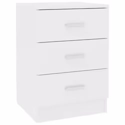vidaXL 2x Bedside Cabinet White Engineered Wood Bedroom Nightstand Couch Table