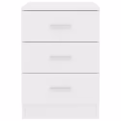 vidaXL 2x Bedside Cabinet White Engineered Wood Bedroom Nightstand Couch Table