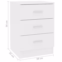 vidaXL 2x Bedside Cabinet White Engineered Wood Bedroom Nightstand Couch Table - Additional view 5