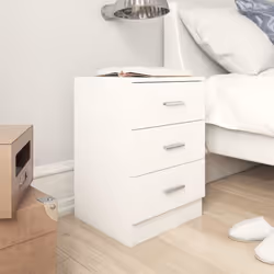 vidaXL 2x Bedside Cabinet White Engineered Wood Bedroom Nightstand Couch Table - Additional view 7