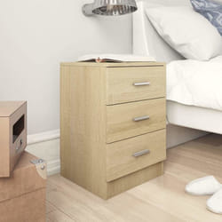 vidaXL Bedside Cabinet Sonoma Oak Engineered Wood Bedroom Nightstand End Table