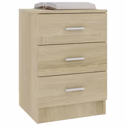 vidaXL Bedside Cabinet Sonoma Oak Engineered Wood Bedroom Nightstand End Table