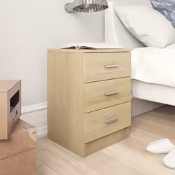 vidaXL 2x Bedside Cabinet Sonoma Oak Engineered Wood Bedroom Nightstand Table