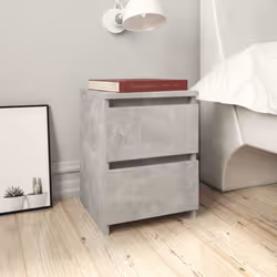 vidaXL Bedside Cabinet Engineered Wood Concrete Grey Bed Drawer Cabinet Table