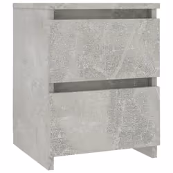 vidaXL Bedside Cabinet Engineered Wood Concrete Grey Bed Drawer Cabinet Table