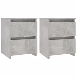 vidaXL 2x Bedside Cabinets Engineered Wood Concrete Grey Nightstand End Table - Additional view 2