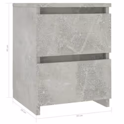 vidaXL 2x Bedside Cabinets Engineered Wood Concrete Grey Nightstand End Table - Additional view 4