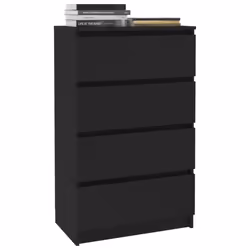 vidaXL Sideboard Black Engineered Wood Storage Drawer Side Cabinet Furniture