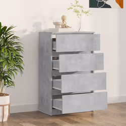 vidaXL Sideboard Concrete Grey Engineered Wood Storage Side Cabinet Furniture - Additional view 3