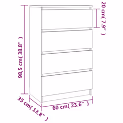 vidaXL Sideboard Concrete Grey Engineered Wood Storage Side Cabinet Furniture - Additional view 4