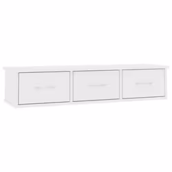 vidaXL Wall-mounted Drawer Shelf Engineered Wood White Wall Cabinet Shelf