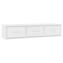 vidaXL Wall-mounted Drawer Shelf Engineered Wood White Wall Cabinet Shelf