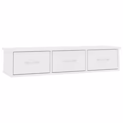 vidaXL Wall-mounted Drawer Shelf Engineered Wood White Wall Cabinet Shelf