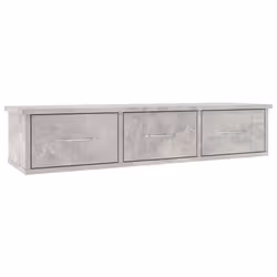 vidaXL Wall-mounted Drawer Shelf Engineered Wood Concrete Grey Cabinet Shelf