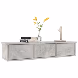 vidaXL Wall-mounted Drawer Shelf Engineered Wood Concrete Grey Cabinet Shelf