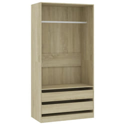 vidaXL Wardrobe Engineered Wood Sonoma Oak Clothing Cabinets Shelf Storage