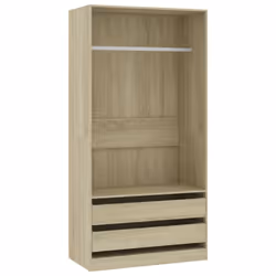 vidaXL Wardrobe Engineered Wood Sonoma Oak Clothing Cabinets Shelf Storage