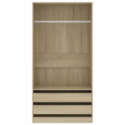vidaXL Wardrobe Engineered Wood Sonoma Oak Clothing Cabinets Shelf Storage