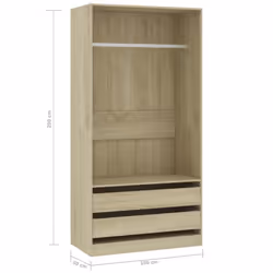 vidaXL Wardrobe Engineered Wood Sonoma Oak Clothing Cabinets Shelf Storage - Additional view 4