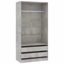 vidaXL Wardrobe Engineered Wood Concrete Grey Clothing Cabinet Shelf Storage