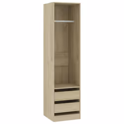 vidaXL Wardrobe with Drawers Engineered Wood Sonoma Oak Clothing Hanger Shelf