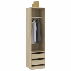 vidaXL Wardrobe with Drawers Engineered Wood Sonoma Oak Clothing Hanger Shelf