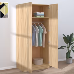 vidaXL Wardrobe Sonoma Oak Engineered Wood Clothing Hanger Storage Organiser
