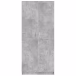 vidaXL Wardrobe Concrete Grey Engineered Wood Clothing Shelf Hanger Organiser - Additional view 5