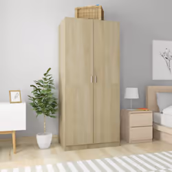 vidaXL Wardrobe Sonoma Oak Engineered Wood Clothing Storage Cabinet Orangiser