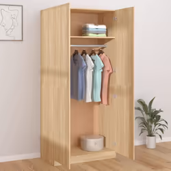 vidaXL Wardrobe Sonoma Oak Engineered Wood Clothing Storage Cabinet Orangiser