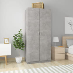vidaXL Wardrobe Concrete Grey Engineered Wood Clothing Cabinet Orangiser Rack