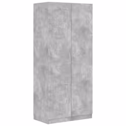 vidaXL Wardrobe Concrete Grey Engineered Wood Clothing Cabinet Orangiser Rack