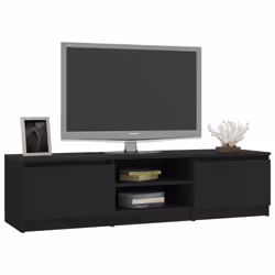 vidaXL TV Cabinet Engineered Wood Black TV Unit Sideboard Stand Furniture